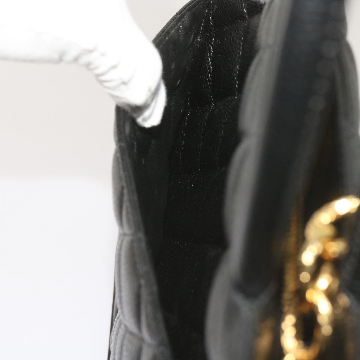CHANEL Standard Tote Bag Caviar Skin Black CC 67624SA