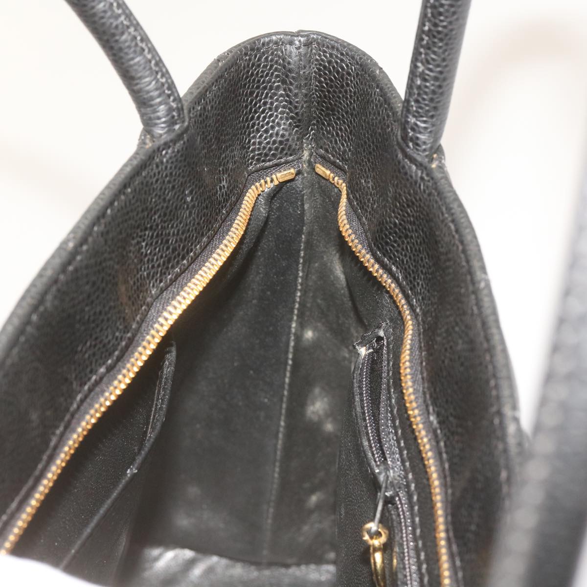 CHANEL Standard Tote Bag Caviar Skin Black CC 67624SA