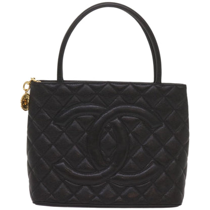 CHANEL Standard Tote Bag Caviar Skin Black CC 67624SA