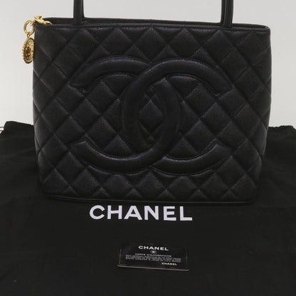 CHANEL Standard Tote Bag Caviar Skin Black CC 67624SA