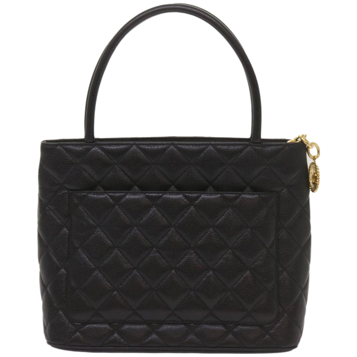 CHANEL Standard Tote Bag Caviar Skin Black CC 67624SA
