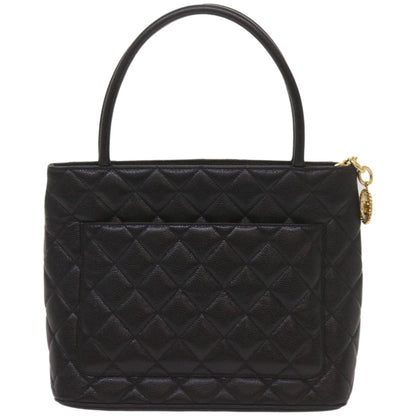 CHANEL Standard Tote Bag Caviar Skin Black CC 67624SA