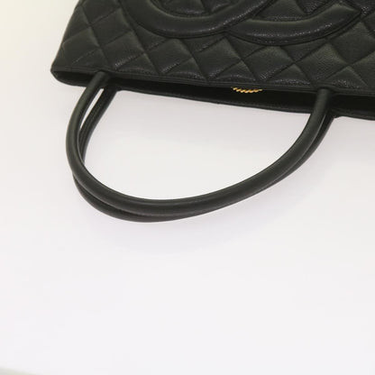 CHANEL Standard Tote Bag Caviar Skin Black CC 67624SA