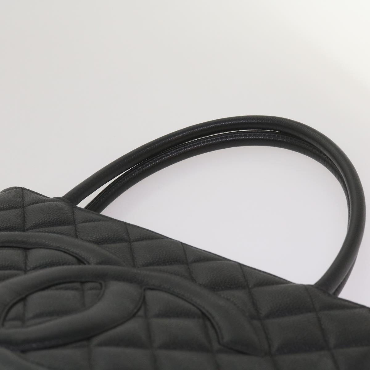 CHANEL Standard Tote Bag Caviar Skin Black CC 67624SA