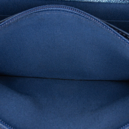 Blue Chanel CC Quilted Iridescent Caviar Wallet on Chain Crossbody Bag