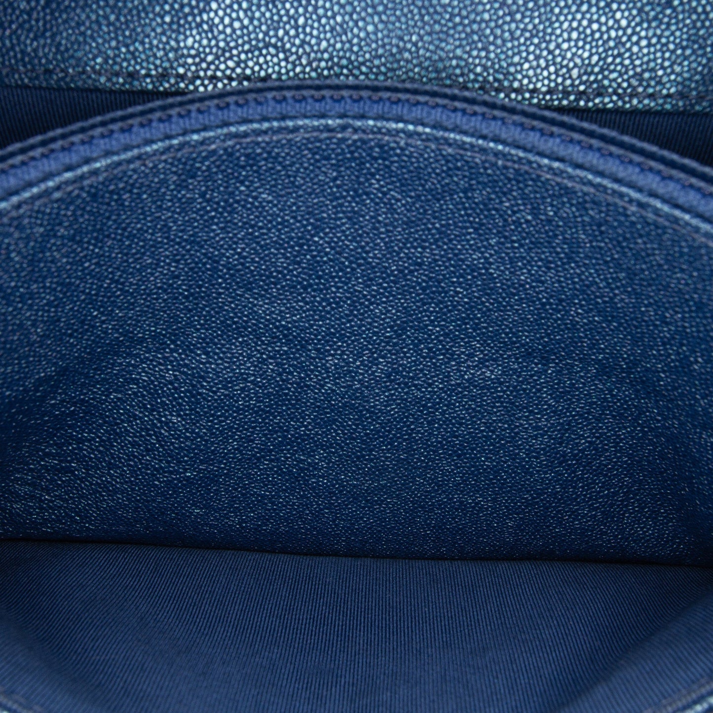 Blue Chanel CC Quilted Iridescent Caviar Wallet on Chain Crossbody Bag