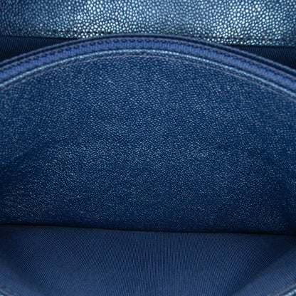 Blue Chanel CC Quilted Iridescent Caviar Wallet on Chain Crossbody Bag