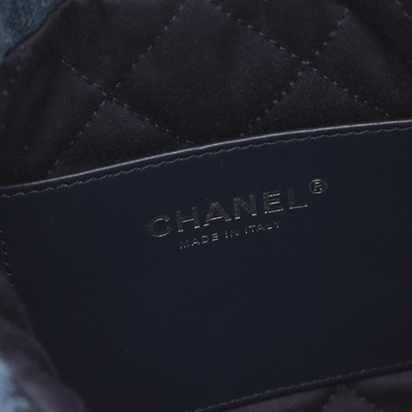 Blue Chanel Mini Denim Stitched 22 Satchel