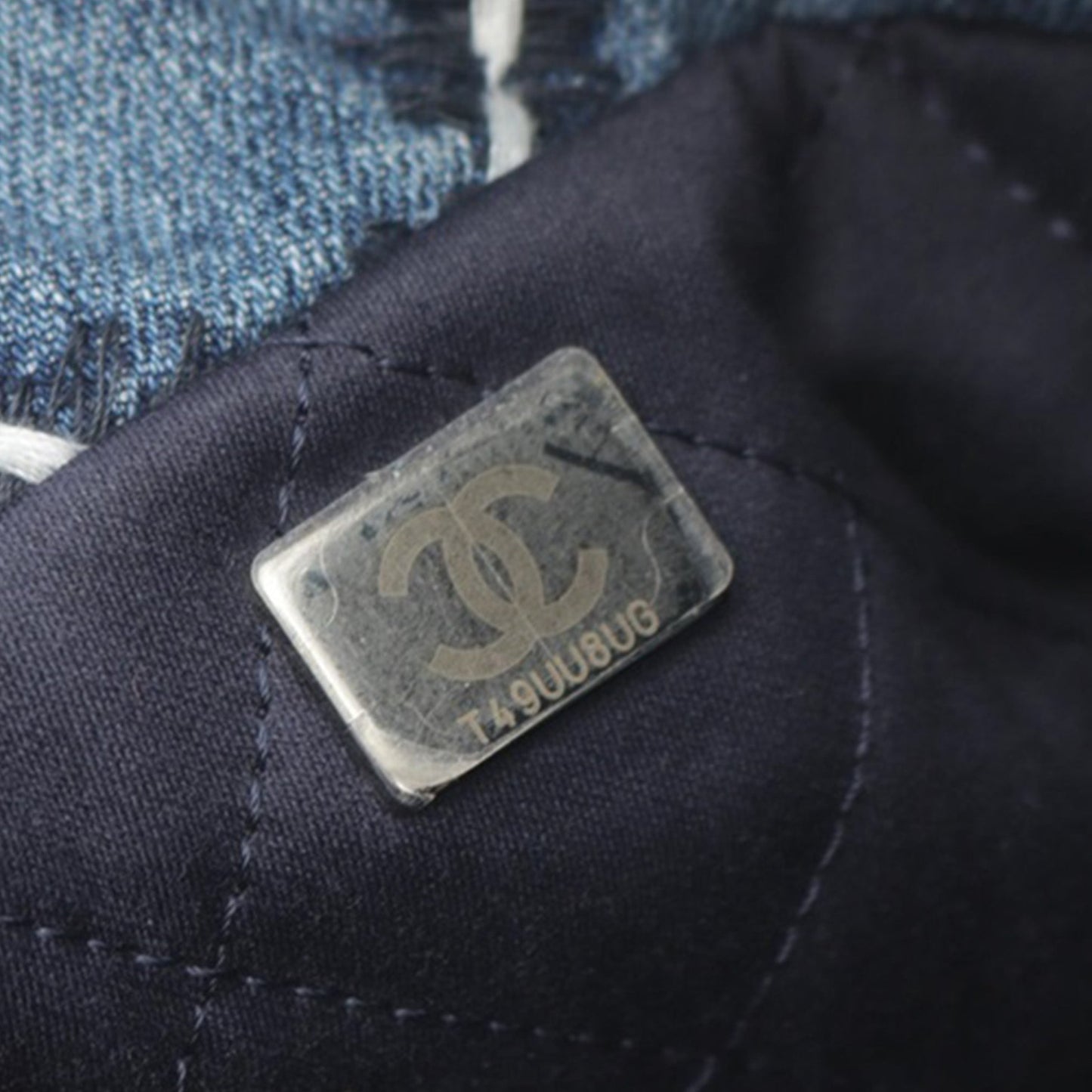 Blue Chanel Mini Denim Stitched 22 Satchel
