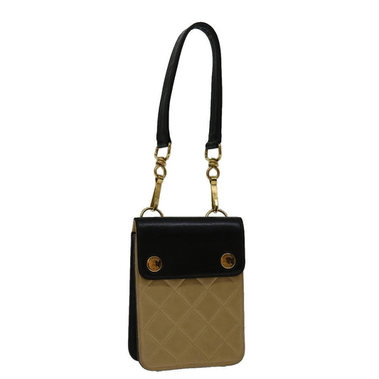 CHANEL Matelasse Hand Bag Leather Beige CC 68905A