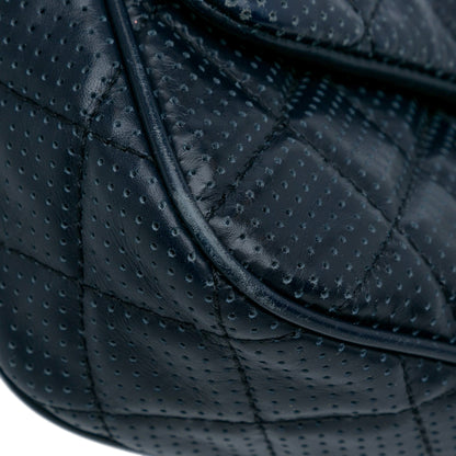 Blue Chanel Perforated Classic Mini Rectangular Flap Shoulder Bag