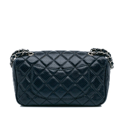 Blue Chanel Perforated Classic Mini Rectangular Flap Shoulder Bag
