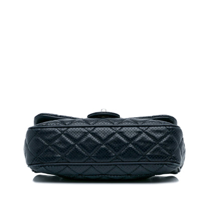 Blue Chanel Perforated Classic Mini Rectangular Flap Shoulder Bag