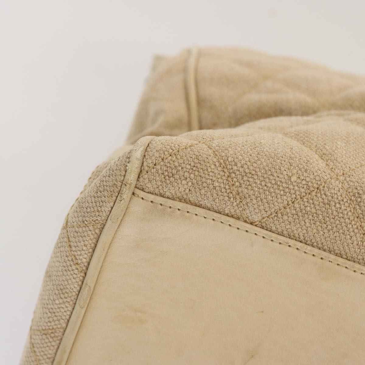 CHANEL Tote Bag Canvas Beige CC 69969