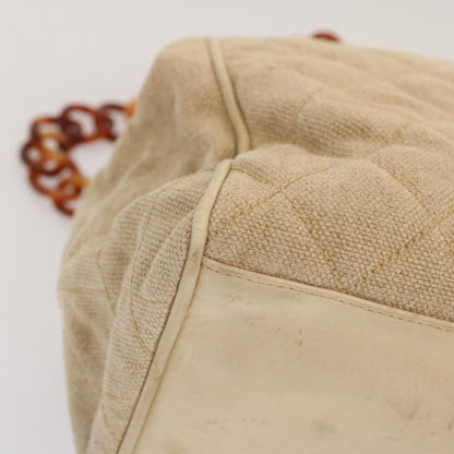 CHANEL Tote Bag Canvas Beige CC 69969