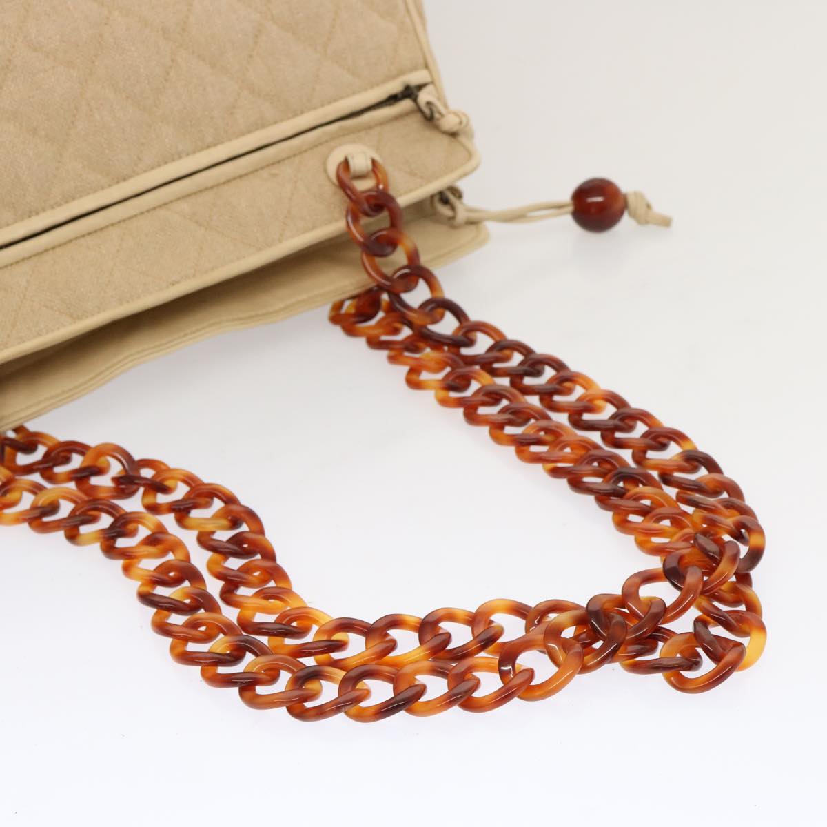 CHANEL Tote Bag Canvas Beige CC 69969