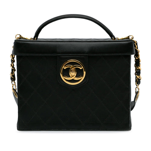 Black Chanel Matelasse Lambskin Vanity Bag