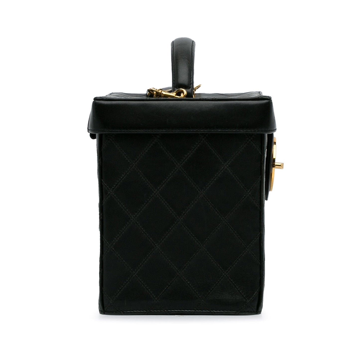 Black Chanel Matelasse Lambskin Vanity Bag