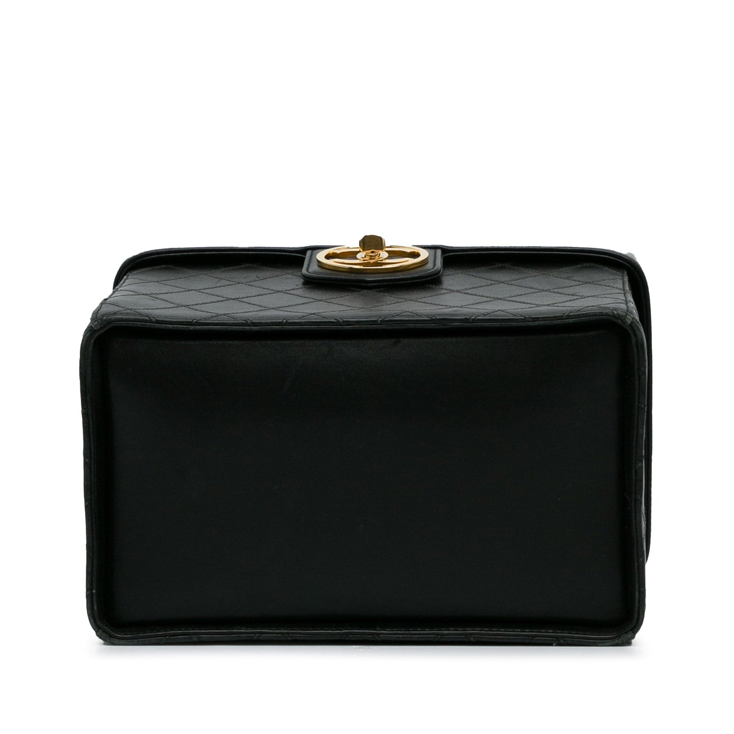 Black Chanel Matelasse Lambskin Vanity Bag