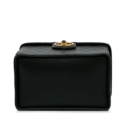 Black Chanel Matelasse Lambskin Vanity Bag