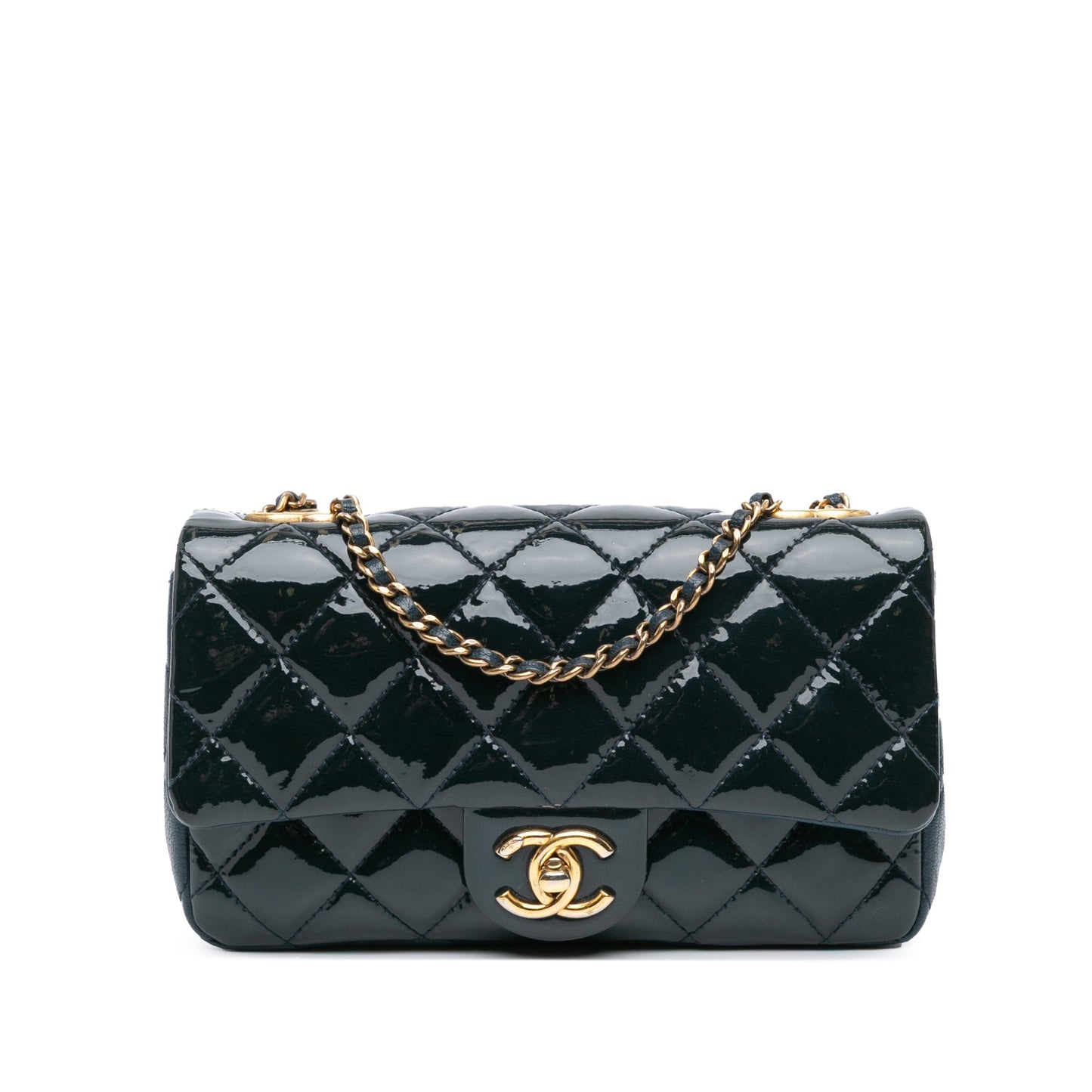 Blue Chanel Paris-Salzburg Small Patent and Goatskin CC Eyelet Flap Crossbody Bag