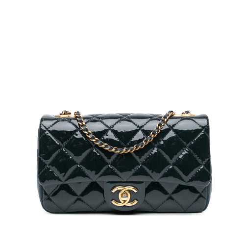 Blue Chanel Paris-Salzburg Small Patent and Goatskin CC Eyelet Flap Crossbody Bag