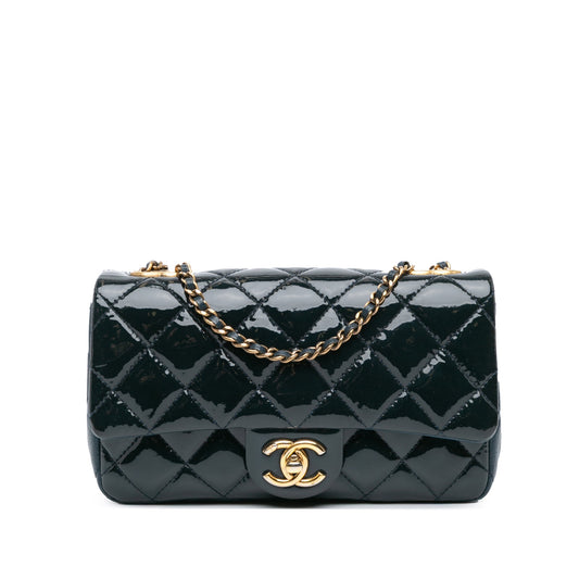 Blue Chanel Paris-Salzburg Small Patent and Goatskin CC Eyelet Flap Crossbody Bag