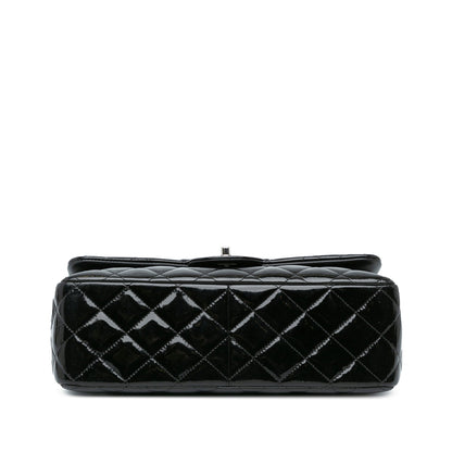 Black Chanel Jumbo Classic Patent Double Flap Shoulder Bag