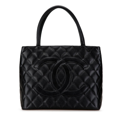 Black Chanel Caviar Medallion Tote