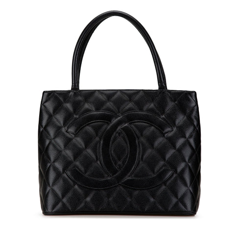 Black Chanel Caviar Medallion Tote