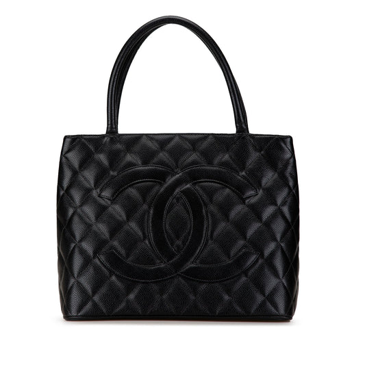 Black Chanel Caviar Medallion Tote