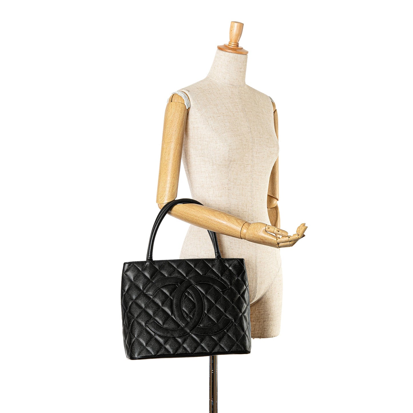 Black Chanel Caviar Medallion Tote