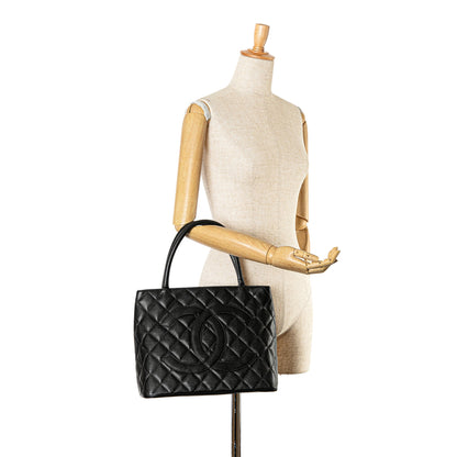 Black Chanel Caviar Medallion Tote