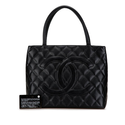 Black Chanel Caviar Medallion Tote