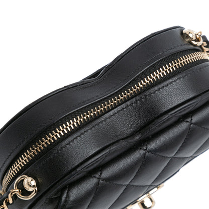 Black Chanel Mini Lambskin CC in Love Heart Crossbody