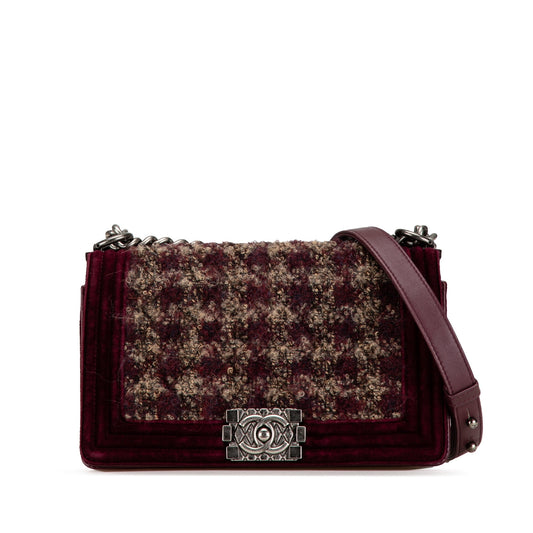 Chanel Sac Medium Velvet and Tweed Boy Flap