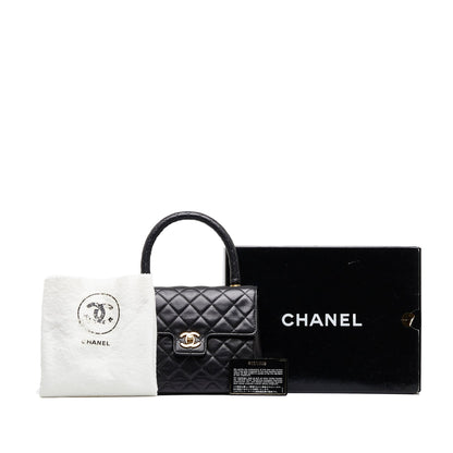 Black Chanel Small Lambskin Kelly Top Handle Bag