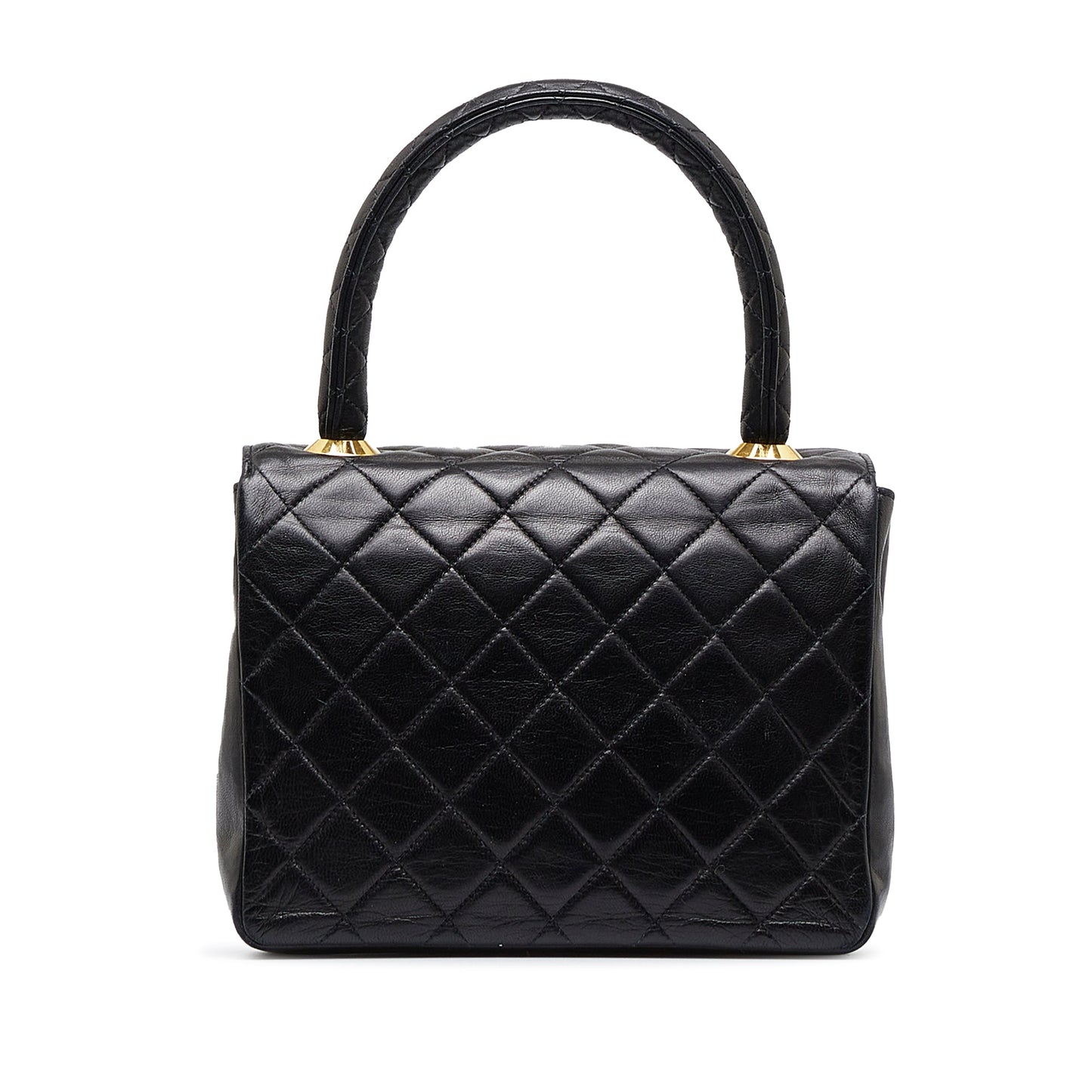 Black Chanel Small Lambskin Kelly Top Handle Bag