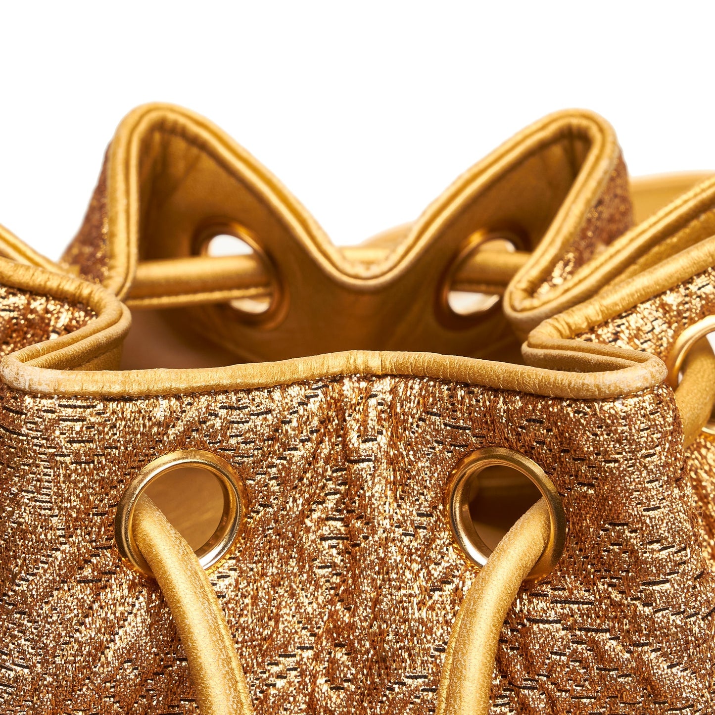 Gold Chanel Brocade Bucket Bag