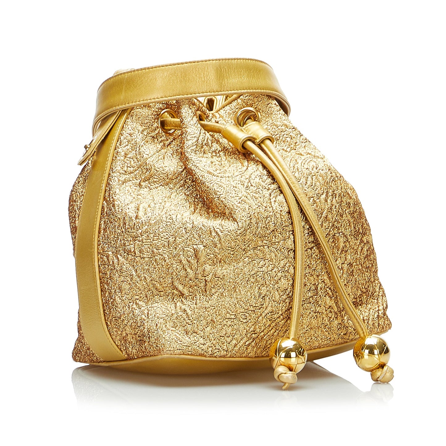 Gold Chanel Brocade Bucket Bag