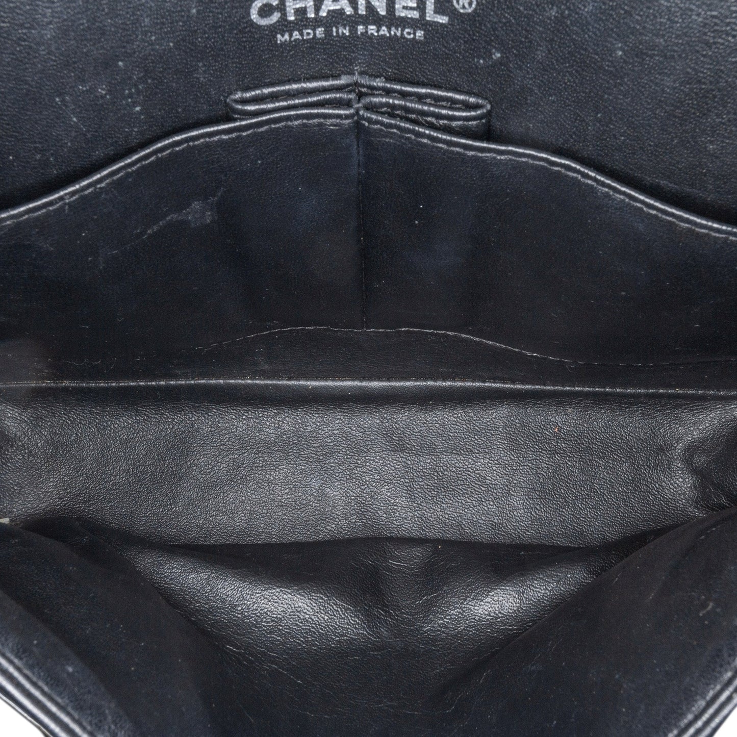 Black Chanel Medium Classic Chevron Patent Double Flap Shoulder Bag