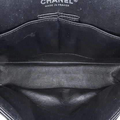Black Chanel Medium Classic Chevron Patent Double Flap Shoulder Bag