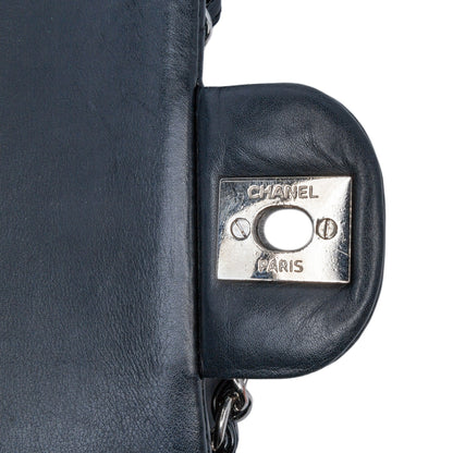Black Chanel Medium Classic Chevron Patent Double Flap Shoulder Bag