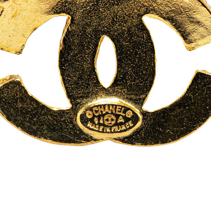Gold Chanel Gold Plated Triple CC Brooch