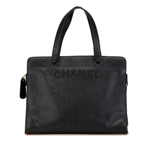 Black Chanel Caviar Zip Handbag