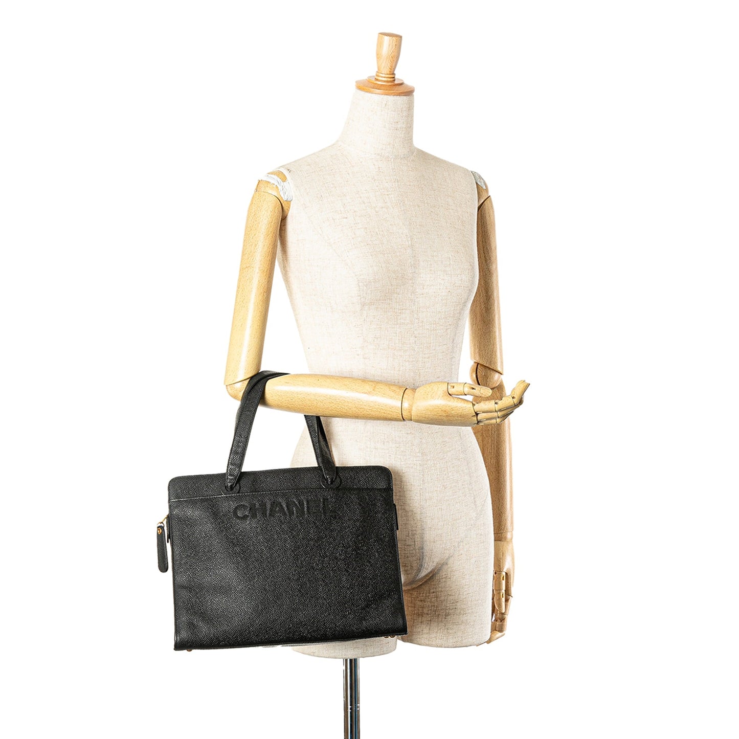 Black Chanel Caviar Zip Handbag