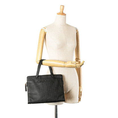 Black Chanel Caviar Zip Handbag