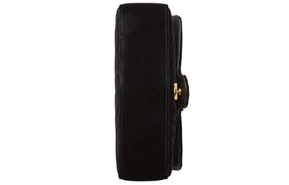(WMNS) Gucci GG Marmont Gold Logo Velvet Chain Shoulder Messenger Bag Small Black Classic 443497-K4D2T-1000