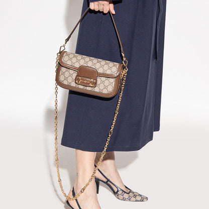 (WMNS) Gucci Horsebit 1955 Shoulder Bag 'Beige Ebony' 735178-92TCG-8563
