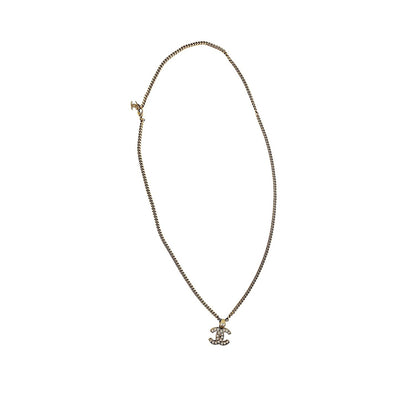 Chanel CC Crystal Pendant Chain Necklace 21C